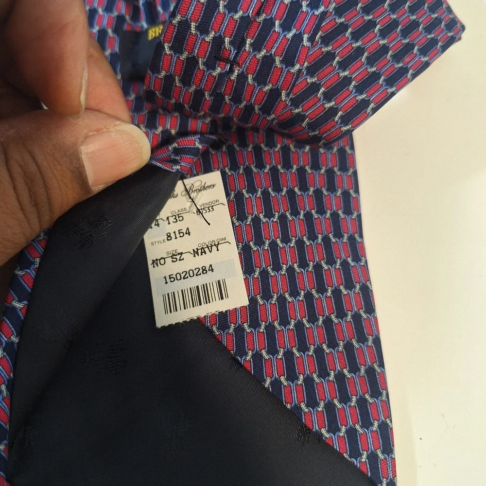 Brooks Brothers Makers Ties Silk & Striped Navy Blue & Purple & Navy Blue 4